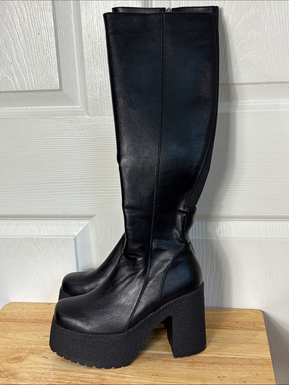 Lamoda Black Knee High Platform Boots Sexy Goth grunge babydoll cosplay punk